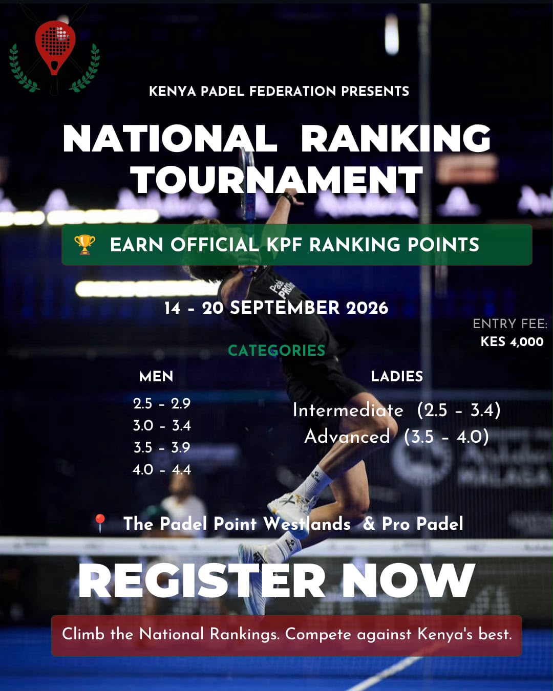 THE NATIONAL RANKING TOURNAMENT (PLAYERS BOOKING)
